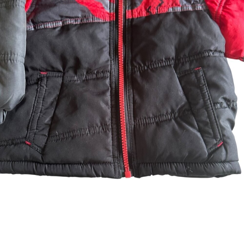 pacific trail jacket boys size 12M fleece lined hooded red black - Picture 8 of 11